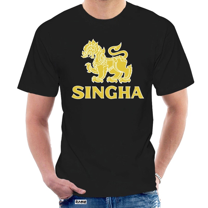 NEW [COD]เสื้อยืดผ้าฝ้าย พิมพ์ลาย Singha Beer สไตล์สปอร์ต สําหรับผู้ชายวัยกลางคนS-5XL