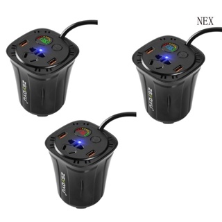 Nex อินเวอร์เตอร์พาวเวอร์ 120W DC 12V เป็น 110V 220V AC พร้อมอะแดปเตอร์ USB คู่ สําหรับรถยนต์