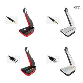 Nex ไมโครโฟนเล่นเกม คอมพิวเตอร์ตั้งโต๊ะ 3 5 มม. USB