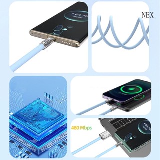 Nex สายชาร์จ USB 6A หลายช่อง เป็น Type C MicroUSB