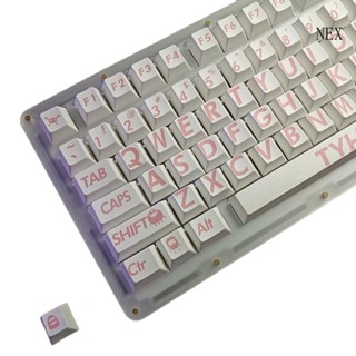 Nex ปุ่มกดคีย์บอร์ด 132 คีย์ ลายตัวอักษร Cherry PBT สีย้อม สําหรับ Mx Switch