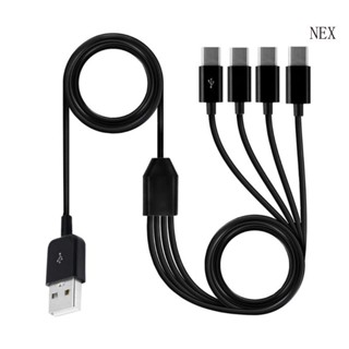 Nex สายชาร์จ USB หลายสาย 4 In 1 สายชาร์จโทรศัพท์ หลายสาย USB C