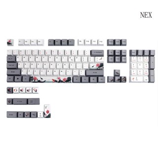 Nex ปุ่มกดคีย์บอร์ด OEM PBT 5 ด้าน ลายปลาคราฟนําโชค