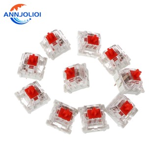 Ann สวิตช์คีย์บอร์ด 3 Pin สีแดง แบบเปลี่ยน สําหรับ Gateron Cherry MX Clone Switches 10 ชิ้น