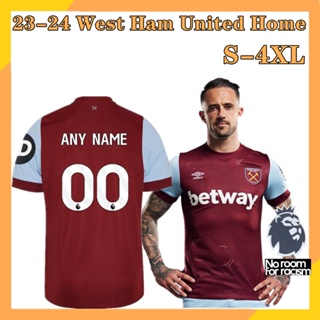 เสื้อกีฬาแขนสั้น ลายทีมชาติฟุตบอล West Ham Jersey 23-24 ไซซ์ S-4XL ชุดเหย้า สําหรับผู้ชาย