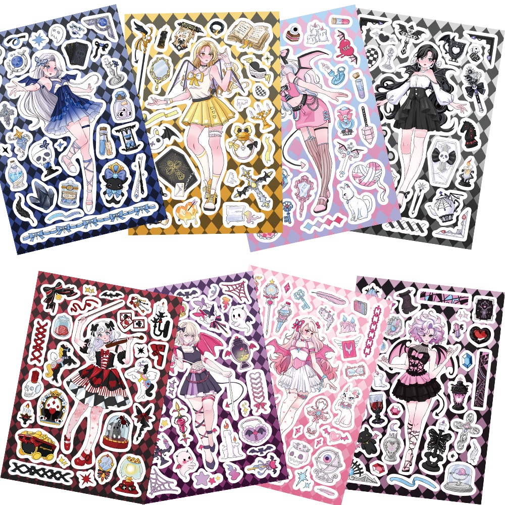 8Sheepts Original Devil Girl Guka DIY สติกเกอร์สําหรับหมวกกันน็อคจักรยานบัญชีมือกล่องดินสอ Decals LanLanStickersWorld