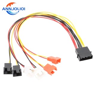 Ann สายไฟพัดลมระบายความร้อน 4Pin Molex เป็น 3Pin 4 Pin สําหรับคอมพิวเตอร์