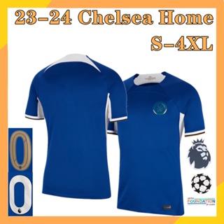 เสื้อกีฬาแขนสั้น ลายทีมชาติฟุตบอล Chelsea Jersey Home 23-24 ไซซ์ S-4XL สําหรับผู้ชาย