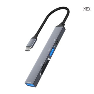 Nex อะแดปเตอร์ฮับ USB Type C 3 0+2 0 SDTF USB Type C อลูมิเนียม แบบพกพา 5 in 1