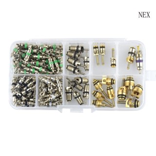 Nex วาล์วทําความเย็นอัตโนมัติ Schrader- Valve Cores A C Schrader- Valves R12- R134a Kit