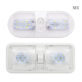 Nex โคมไฟเพดาน LED 800LM ทรงโดมคู่ สําหรับเรือ รถพ่วง ภายใน