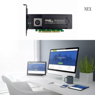 อะแดปเตอร์การ์ดขยายเซิร์ฟเวอร์ NEX PCI-E3 0 4-Port NVME ASM2824 NVME SSD PCI-E3 0 X16 เป็น 4x M 2 M-Key SSD