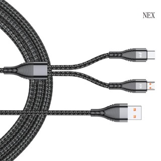 Nex สายเคเบิลไนล่อน สายชาร์จ USB เป็น Micro USB Type-C