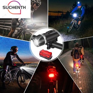 Suchenth 2 ชิ้น LED จักรยาน ไฟ ไฟฉาย จักรยาน ด้านหน้า ด้านหลัง