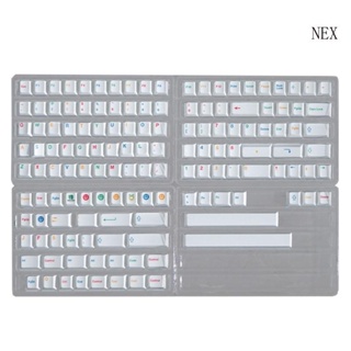 Nex ปุ่มกดคีย์บอร์ด PBT 140 คีย์ ลายหน้ายิ้ม สีสันสดใส สําหรับคีย์บอร์ด Mechanical