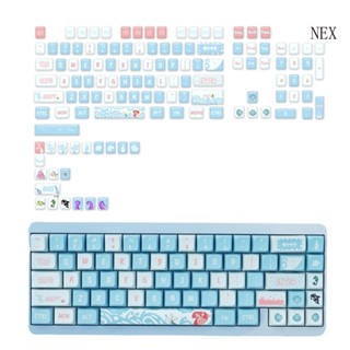 Nex PBT ปุ่มกดคีย์บอร์ด 125 คีย์ MDA Profile DYESUB Little Mermaid