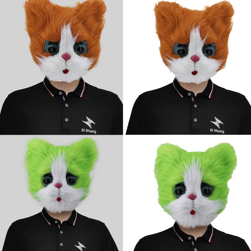 Mya ฮาโลวีน Latex หัวแมว Latex สัตว์ Novelty Party เครื่องแต่งกายประสิทธิภาพ Dress Up Props