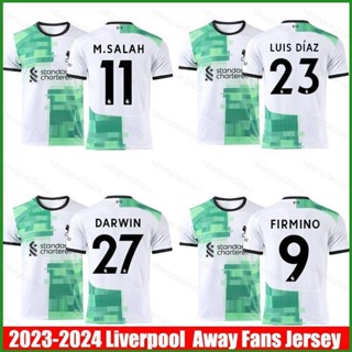 เสื้อกีฬาแขนสั้น ลายทีมชาติฟุตบอล Diaz Darwin Firmino Salah 23/24 Away พลัสไซซ์