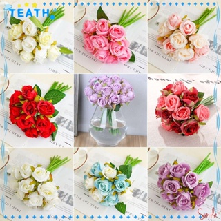 Teath ช่อดอกไม้ประดิษฐ์ ผ้าไหม แฮนด์เมด สําหรับตกแต่งบ้าน สวน DIY