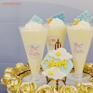 [risingmeup] ถ้วยพลาสติกใส ขนาดเล็ก แบบใช้แล้วทิ้ง สําหรับใส่มูส เค้ก พุดดิ้ง เยลลี่ ขนมหวาน โยเกิร์ต ปาร์ตี้ 10 ชิ้น