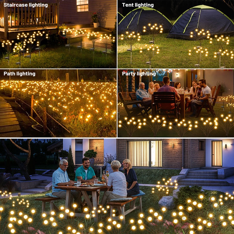 ไฟสวนโซล่าเซลล์ รูปหิ่งห้อย ไฟตกแต่ง LED และสนามหญ้ากลางแจ้ง สําหรับตกแต่งบ้าน ประดับเทศกาล - รูปที่ 6