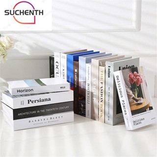 Suchenth กล่องหนังสือปลอม พร็อพถ่ายรูป สไตล์สร้างสรรค์ สําหรับตกแต่งบ้าน ห้องนั่งเล่น