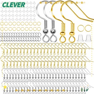 Clever ชุดตะขอต่างหู แบบยางอัลลอย สีทอง และสีเงิน 2 สี สําหรับทําต่างหู 300 ชิ้น