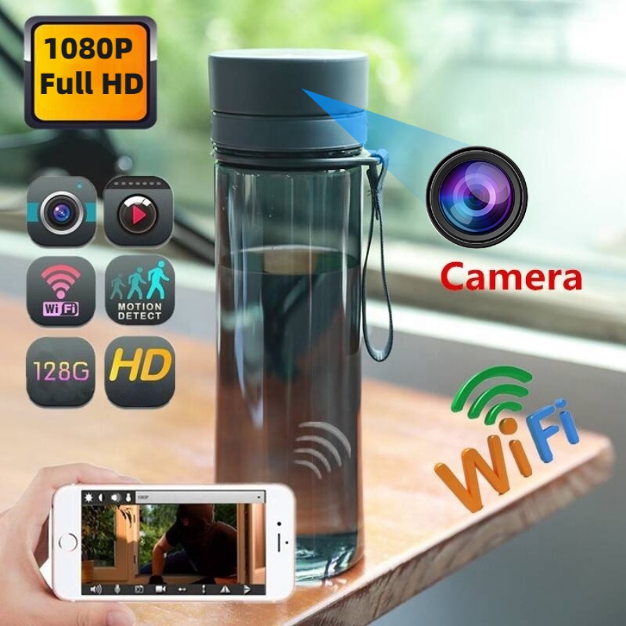 Full HD กล้องขนาดเล็ก 750 มล. เครื่องบันทึกวิดีโอ แบบพกพา กลางแจ้ง สํานักงาน เครื่องบันทึกวิดีโอ Wifi ระยะไกล ตรวจสอบ ถ้วยน้ํา กล้องวิดีโอขนาดเล็ก