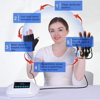 Lily PERS Finger Rehabilitation TRAINER นิวเมติกกระจกซ้ายถุงมือขวามือ Orthosis สำหรับจังหวะ US Plug 110-240V