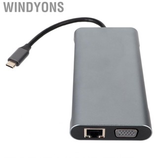 Windyons USB C Docking Station  4K 30Hz HD VGA 11 in 1 Plug and Play Hub for Office