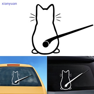 Xianyuan สติกเกอร์ไวนิล ลายการ์ตูนแมวตลก กันน้ํา สําหรับติดตกแต่งที่ปัดน้ําฝนด้านหลังรถยนต์ XY