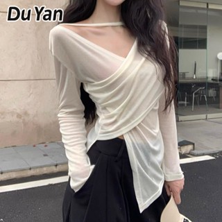 Du Yan Pure desire เสื้อยืดแขนยาว กันแดด ซีทรู แบบบาง เข้ากับทุกการแต่งกาย แฟชั่นฤดูร้อน สําหรับผู้หญิง