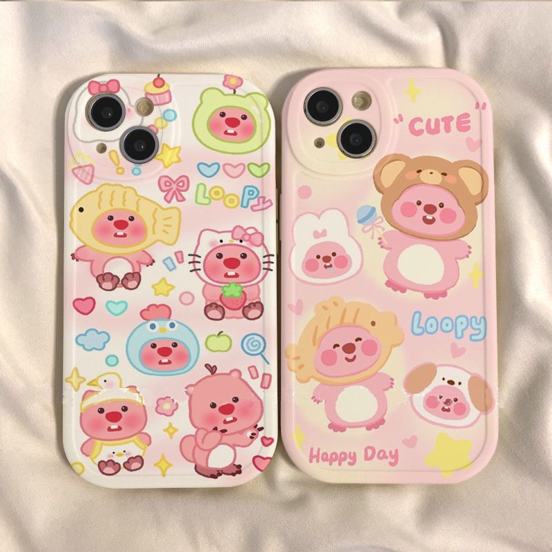เคส iphone hone 11 12 13 14 15 plus Pro Max iphoneX Xr Xs Max 7 8 6s plus การ์ตูนน่ารัก little beaver นุ่มเคสโทรศัพท์
