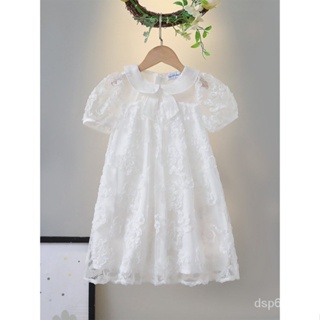 Girls dress summer new mesh doll collar childrens clothing girls fashionable sweet princess dress fashion factory direct sales CEUU