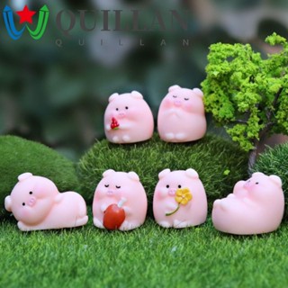 Quillan ตุ๊กตาหมูเรซิ่น ขนาดเล็ก สีชมพู สําหรับตกแต่งคอนโซลกลางรถยนต์