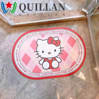 Quillan พรมปูพื้น พรมกันลื่น ดูดซับน้ํา พรมเช็ดเท้า พรมเช็ดเท้า ทรงวงรี แห้งเร็ว บ้าน