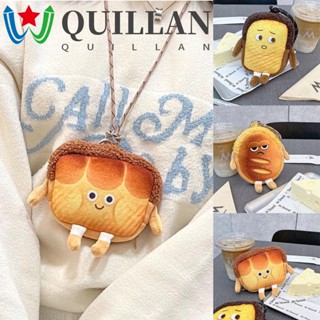 Quillan กระเป๋าใส่เหรียญ พวงกุญแจ จี้ขนมปังปิ้ง ขนาดเล็ก