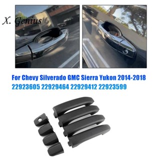 ฝาครอบมือจับประตูด้านนอก 4 ชิ้น 22923605 22929412 สําหรับ Chevy Silverado GMC Sierra Yukon 2014-2018 22929464 อะไหล่อุปกรณ์เสริม