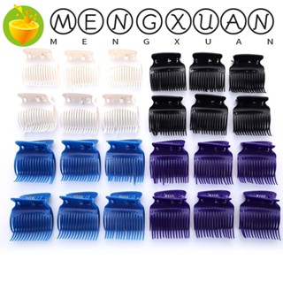 Mengxuan 12 ชิ้น / เซต ลูกกลิ้งร้อน กิ๊บติดผม สีขาว สีดํา ย้อมผม ฉนวนกันความร้อน คลิปแต่งหน้า ลูกกลิ้งร้อน ซุปเปอร์ผู้หญิง