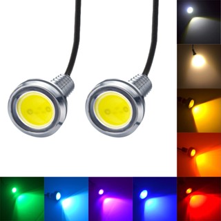 ใหม่ ไฟเดย์ไลท์ LED 23 มม. 12V สีเงิน สําหรับติดรถยนต์ Hawkeye DRL 2 ชิ้น