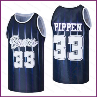 Yx เสื้อกีฬาบาสเก็ตบอล ลาย Scottie Pippen Black Alternate No.33 พลัสไซซ์ สําหรับผู้ชาย ผู้หญิง