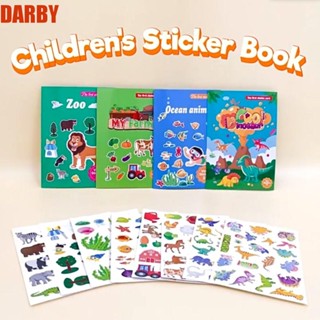 Darby หนังสือสติกเกอร์ฉากเด็ก การ์ตูนสัตว์น่ารัก กันน้ํา PVC ของเล่นเพื่อการศึกษา สําหรับแม่ และเด็ก