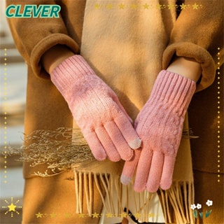 Clever ถุงมือขับรถ ขี่จักรยาน ถุงมือถัก กันลม กันลม หน้าจอสัมผัส แฟชั่น ให้ความอบอุ่น สําหรับนักเรียน