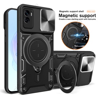 Magnetic Car Ring Holder Case For Honor 90 Lite 90Lite Honor90 5G 2023 Luxury Armor Shockproof Casing Anti-fall Bumper Slide Push Camera Protect Back Cover Hard Cases