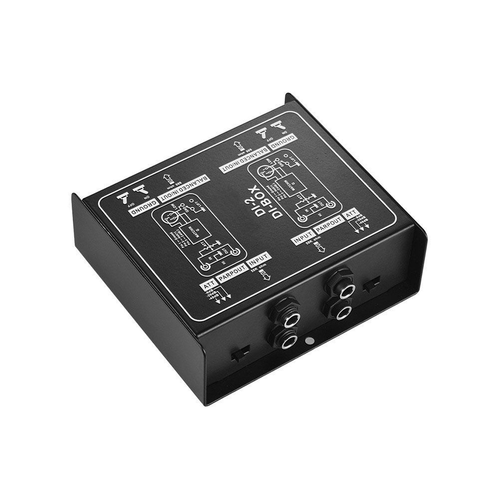 Passive Audio DI Box กล่องฉีดโดยตรงเสียงต่ํากีตาร์เบส DI TRS 2 ช่องตัวแปลงเสียงเครื่องผสมอเนกประสงค์
