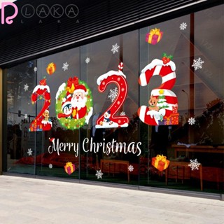 Lakamier สติกเกอร์ติดผนัง ลาย Merry Christmas สําหรับตกแต่งบ้าน 2023