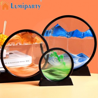 Lumiparty ภาพวาดทรายไหล 3d พร้อมฐานไม้เนื้อแข็ง สําหรับตกแต่งห้องนั่งเล่น และบ้าน