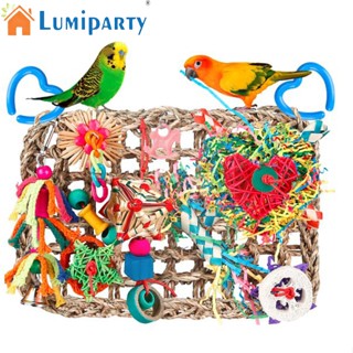 Lumiparty ตาข่ายให้อาหารนกแก้ว ของเล่นเคี้ยวผนัง กันกัด สีสันสดใส สําหรับสัตว์เลี้ยง