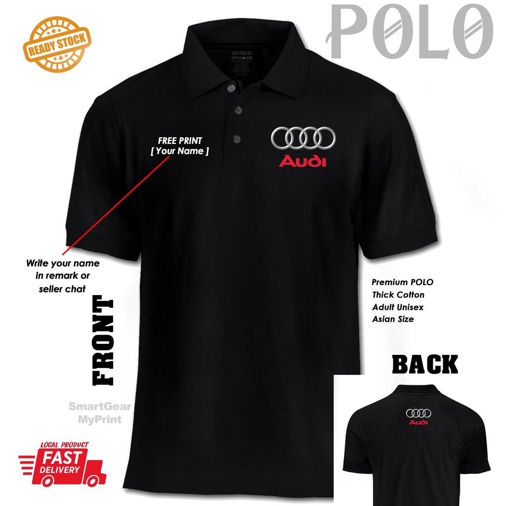 เสื้อโปโล Audi Rs Racing Motorsport Rally Car Bmw Proton Perodua สําหรับแข่งรถ