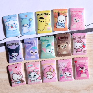 จี้การ์ตูนอนิเมะ Sanrio Candy Jibbitz Croc Kuromi Jibits Charm Pin Cinnamoroll น่ารัก สําหรับตกแต่งรองเท้าเด็ก